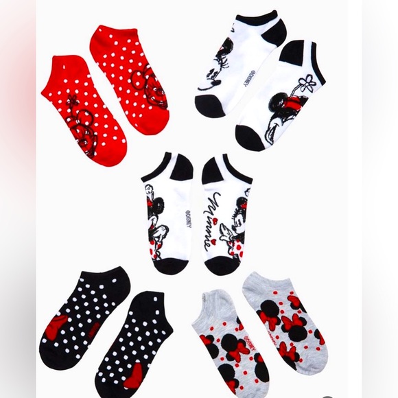 5pairs Minnie Mouse ankle socks - Picture 2 of 3